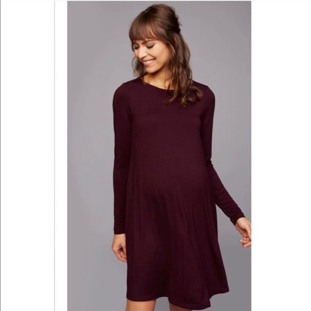 A pea in the pod eggplant maternity dress!
